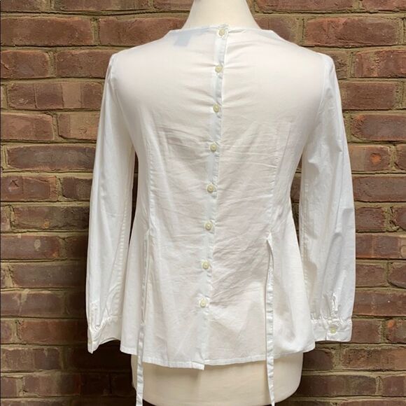Marc Jacobs White Cotton Bib Front Top Size 4 - Picture 6 of 10
